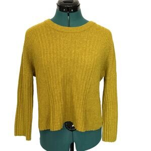 Madewell Crop Sweater Womens‎ XS Wool Blend Ribbed Pullover Top